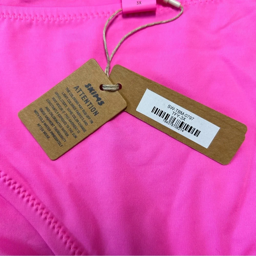 NWT SKIMS Swim Dipped Tie Bottoms in Taffy Pink SW-TBM-0797 Size 3X